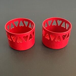 IKEA Red Tealight Candle Holders with Heart Cutouts